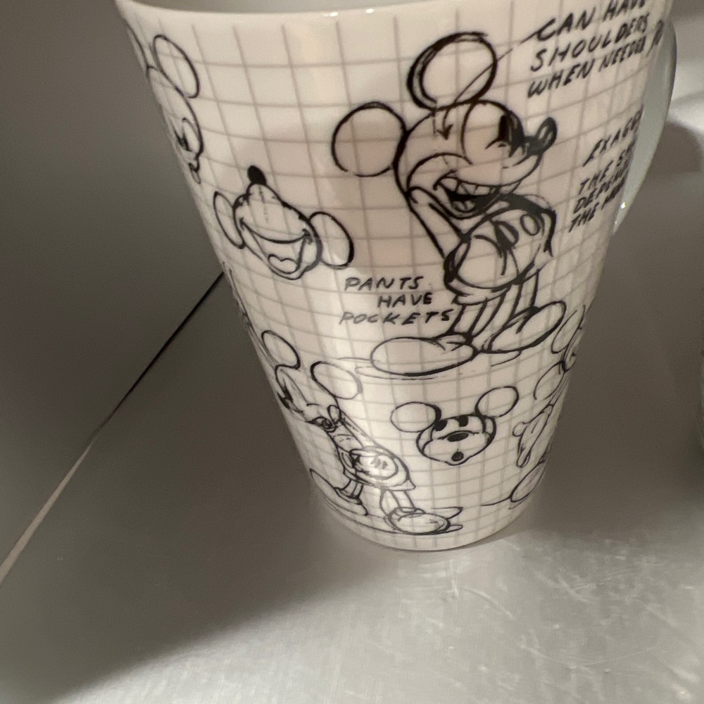 Disney Mickey Mouse Sketch Book Tall Coffee Mugs